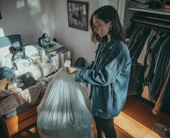 Kledinginzameling voor het goede doel in IJsselmuiden, gemeente Kampen, in de buurt van Zwolle, provincie Overijssel.